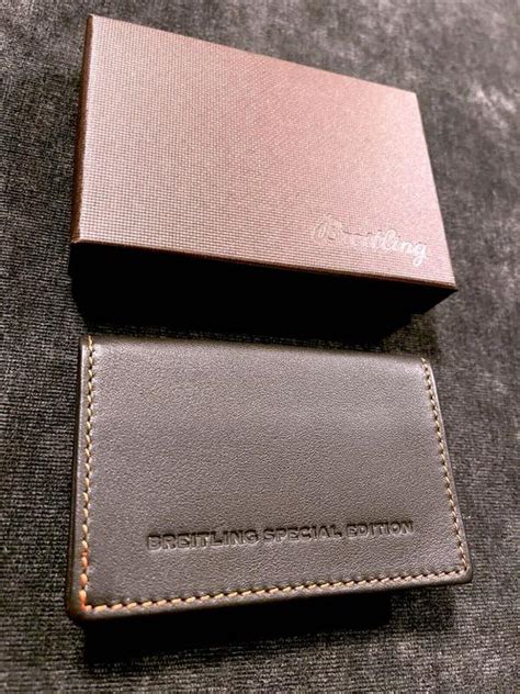 Breitling Leather Wallet Card Holder with Gift Box 